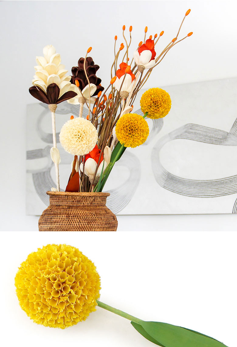 ヤシの葉でできた。アジアン。ボールフラワー。