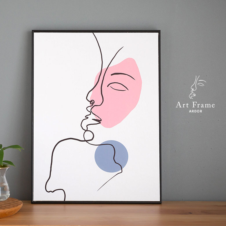 アートフレーム。ラインアート。人物。