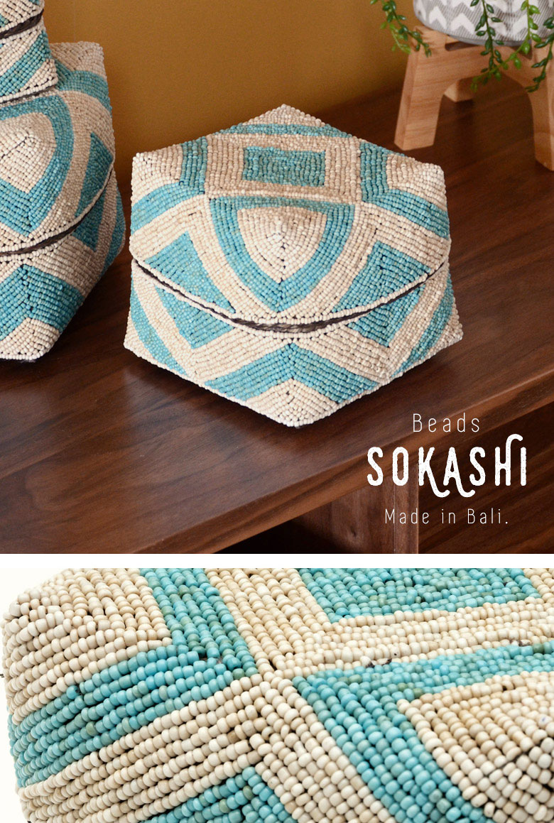 ビーズソカシ フタ付きケース[ ブルー / Mサイズ ]