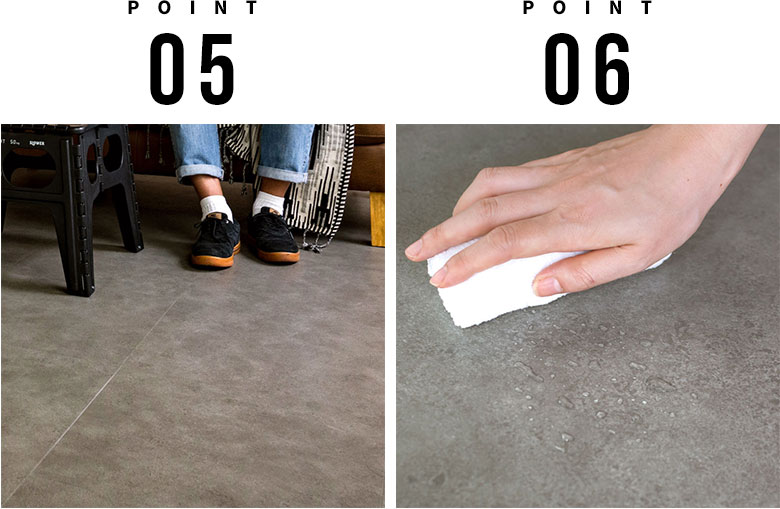 土足OK！丈夫な表面