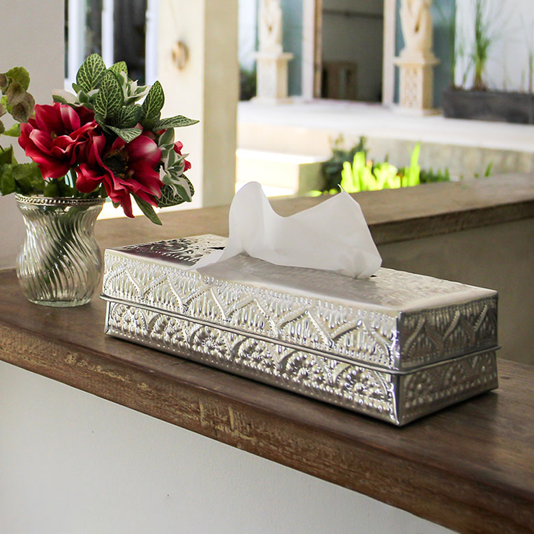 アルミ製ティッシュケース[ シルバー ]