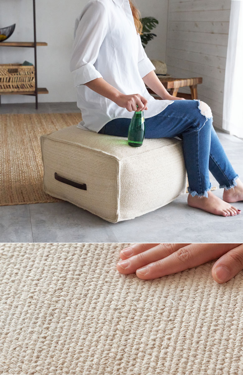 オットマンやスツールとして使えるプフクッション