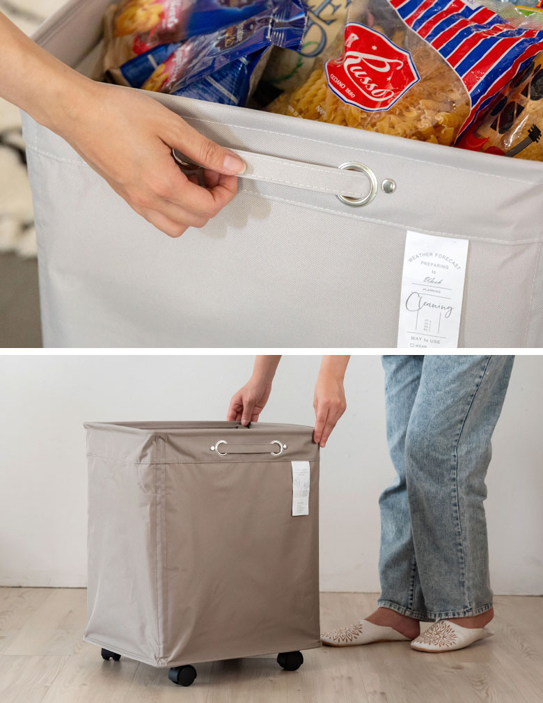 ハンドル＆キャスター付きで移動も簡単