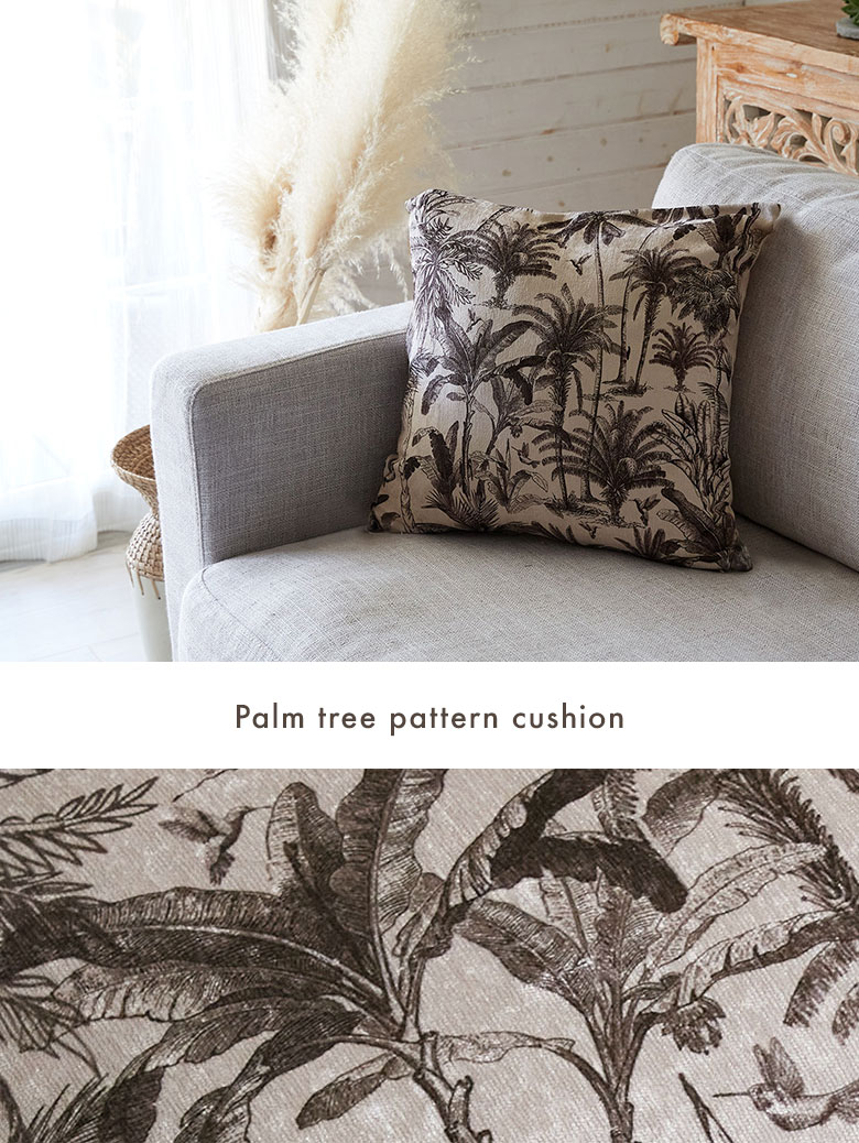 クッションカバー。パームツリー柄。