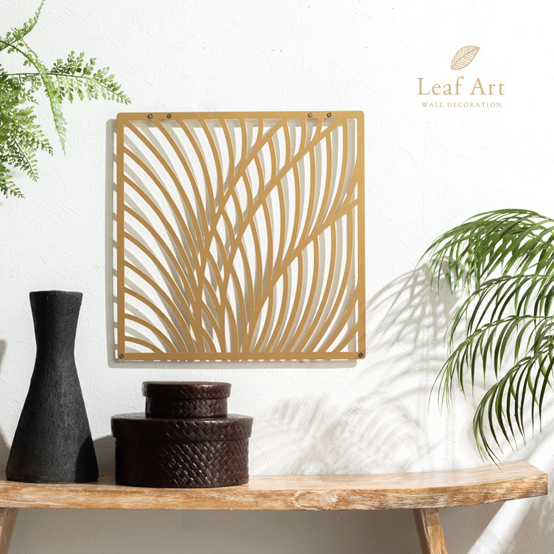 メタルデコレーション。スクエア。ゴールド。正方形。ウォールアート。アジアン。