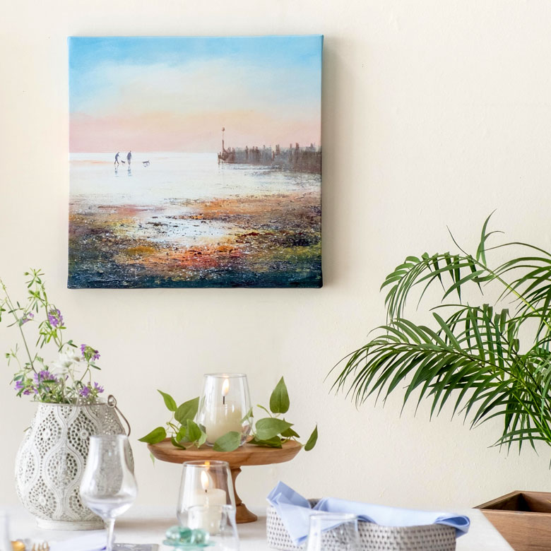 絵本の世界のようなノスタルジーなキャンバスアート。ストロール