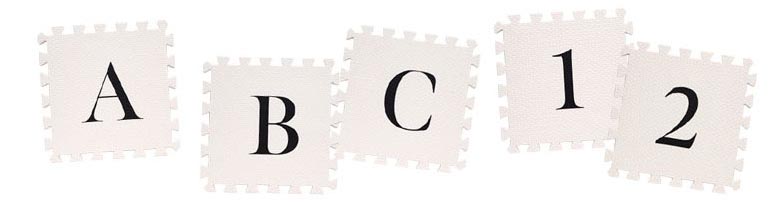 お子様も一緒に楽しめる、アルファベットと数字の柄。