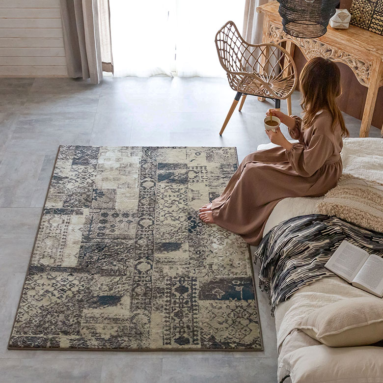 パッチワーク風 デザインラグ