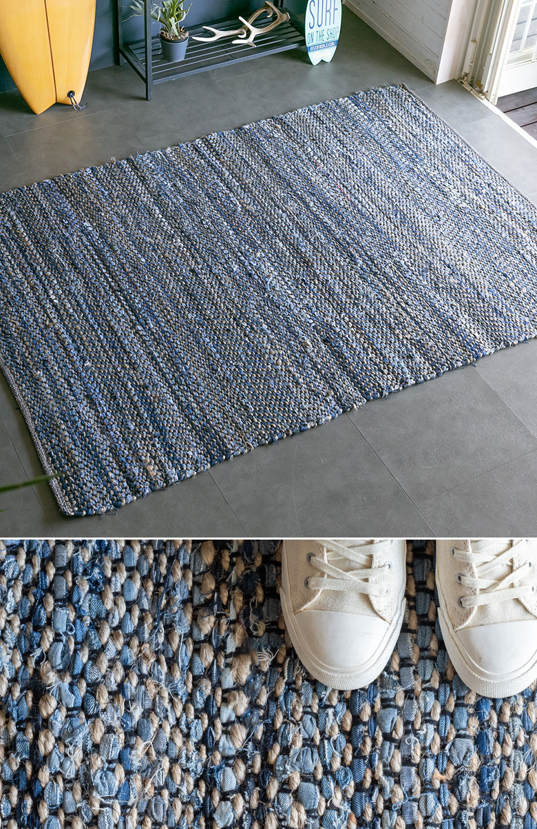 ハンドメイド。ヴィンテージ感のあるラグ。
