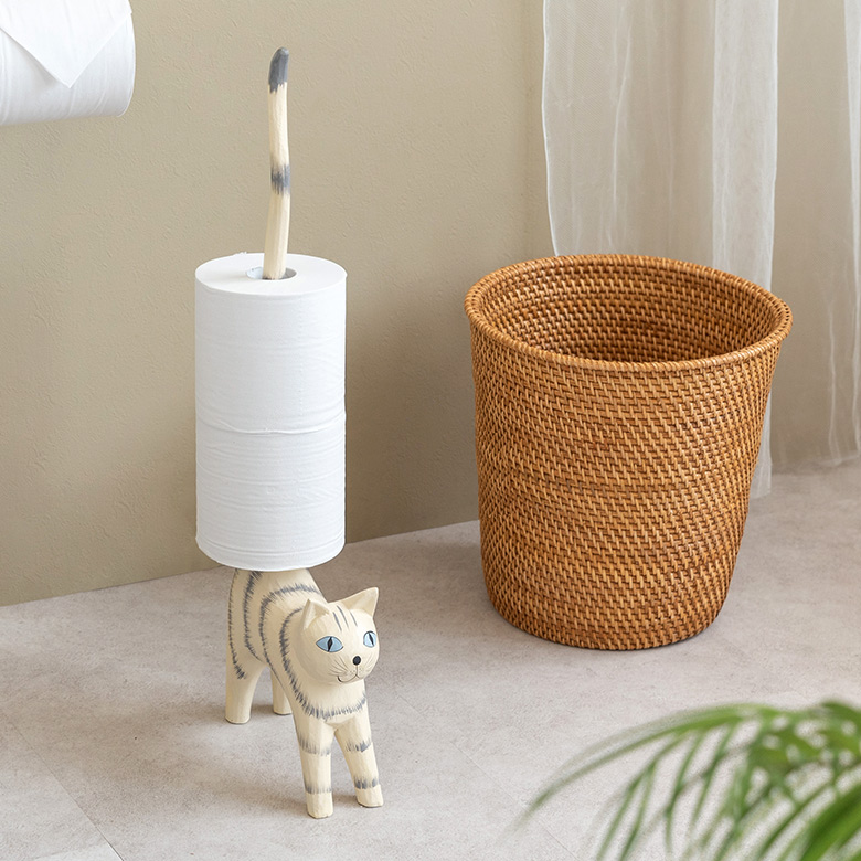 オブジェとしても楽しめるバリネコトイレットペーパーホルダー