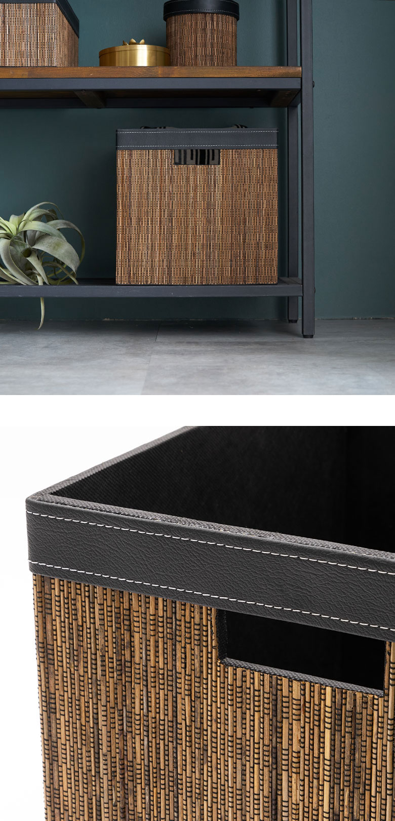 高級感のあるフェイクレザーを使用