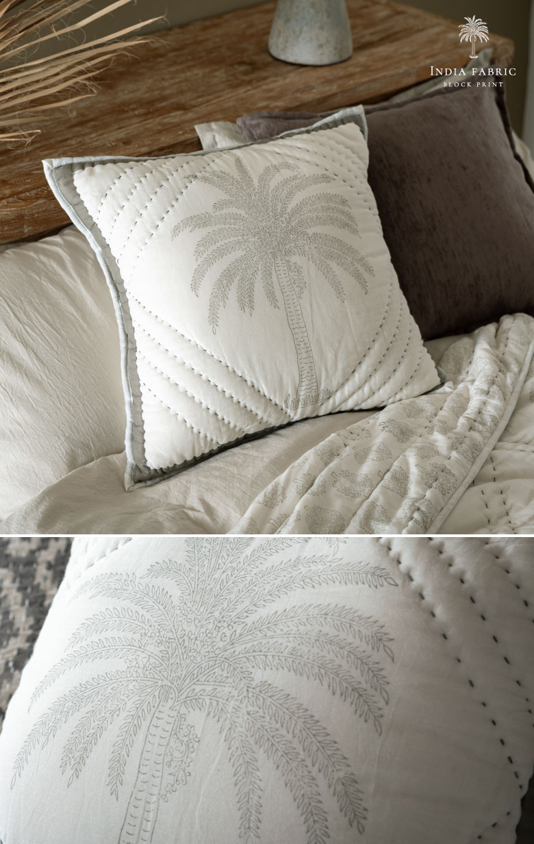 キルトクッションカバー。正方形サイズ。