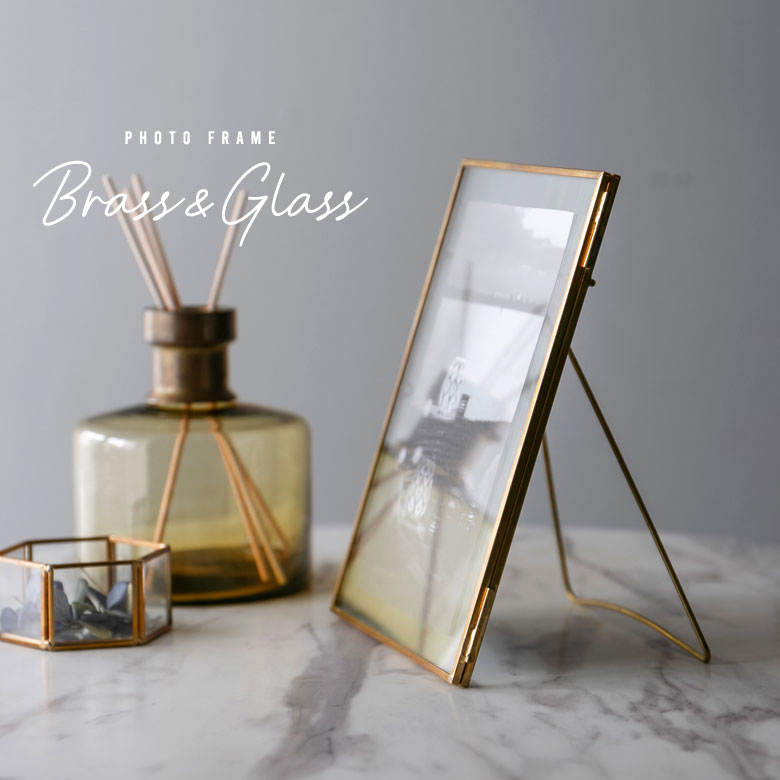 ガラスと真鍮のフォトフレーム
