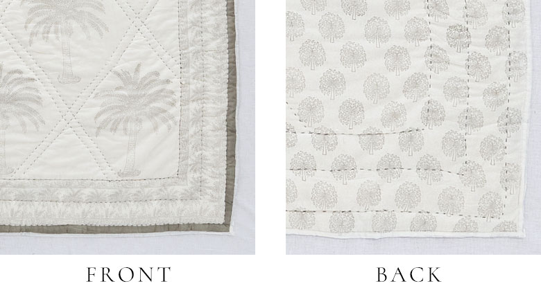 両面とも異なる柄のブロックプリント。