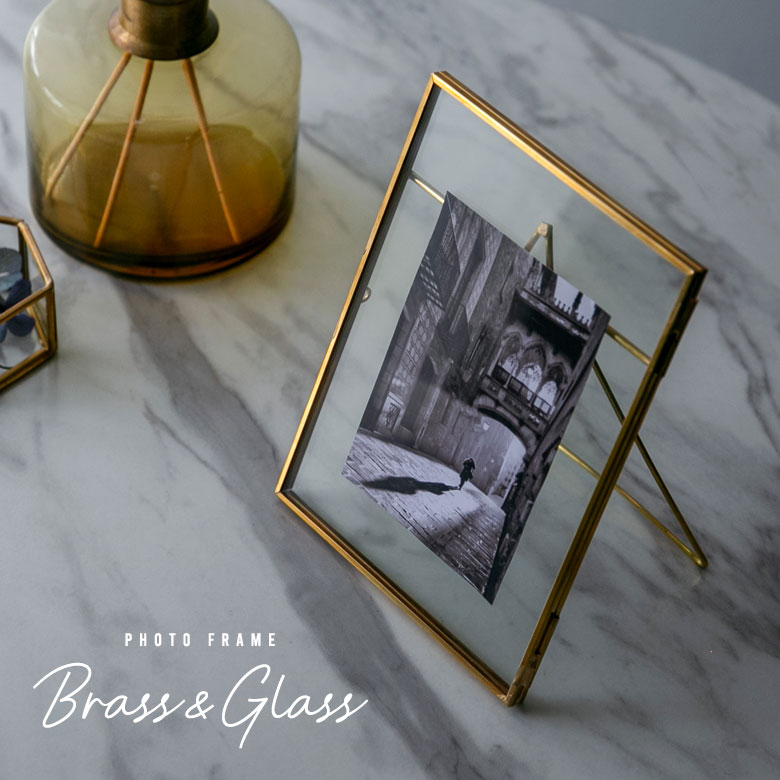 ガラスと真鍮のフォトフレーム