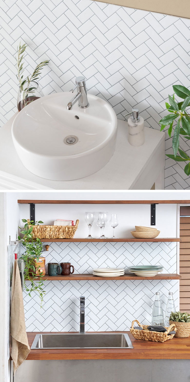 ツルツルとした表面と、立体感のあるデザインが本物のタイルのよう