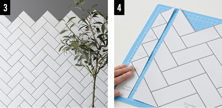 貼る面の端に合わせたい場合は、初めにジョイント部分をカットして下さい