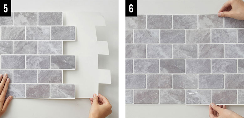 端から台紙をめくりながら、貼り付けていきます。