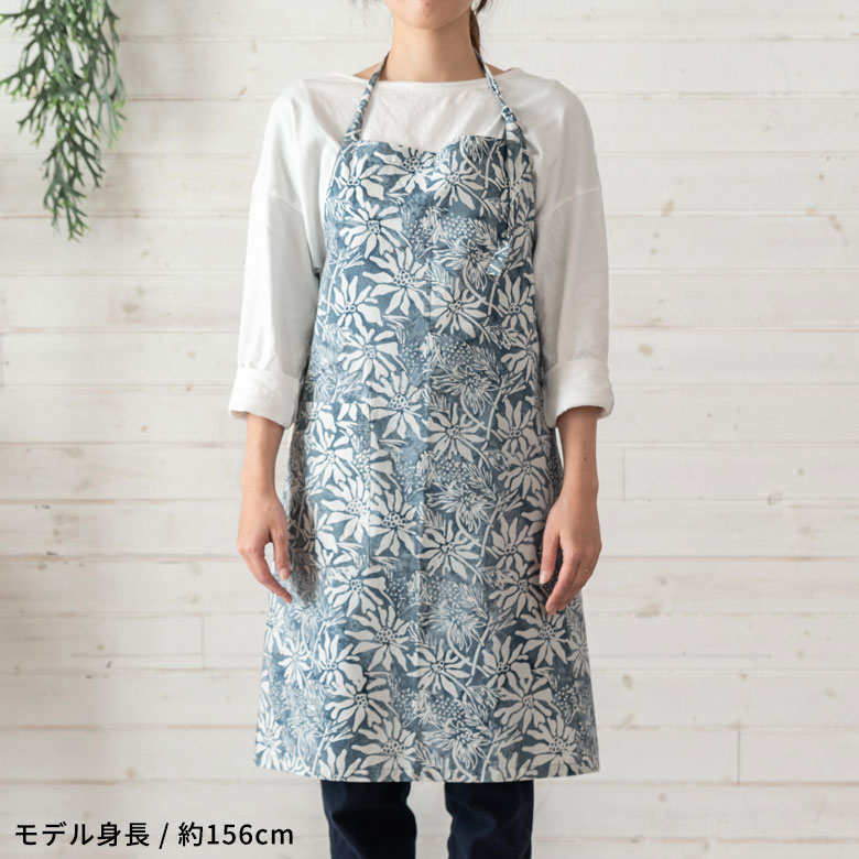 インドネシアオリジナルのフラワーパターンのエプロン
