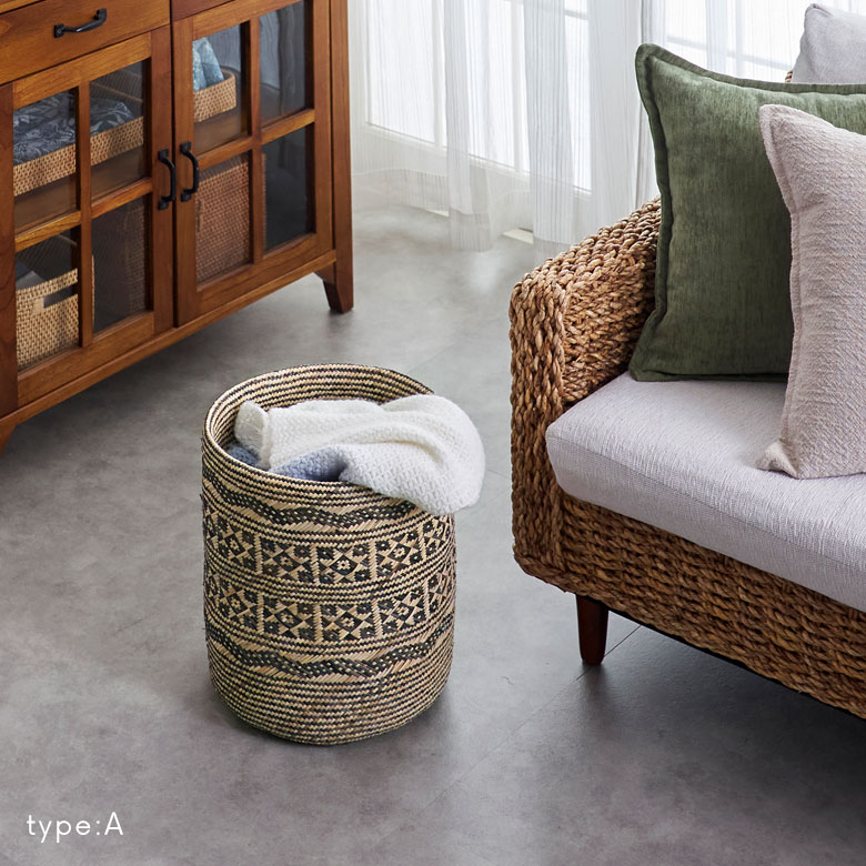 インテリアのように魅せる収納バスケット。