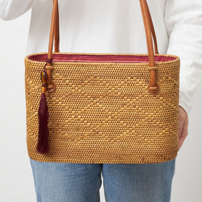 かごバッグ バッグ アジアン アタ タッセル