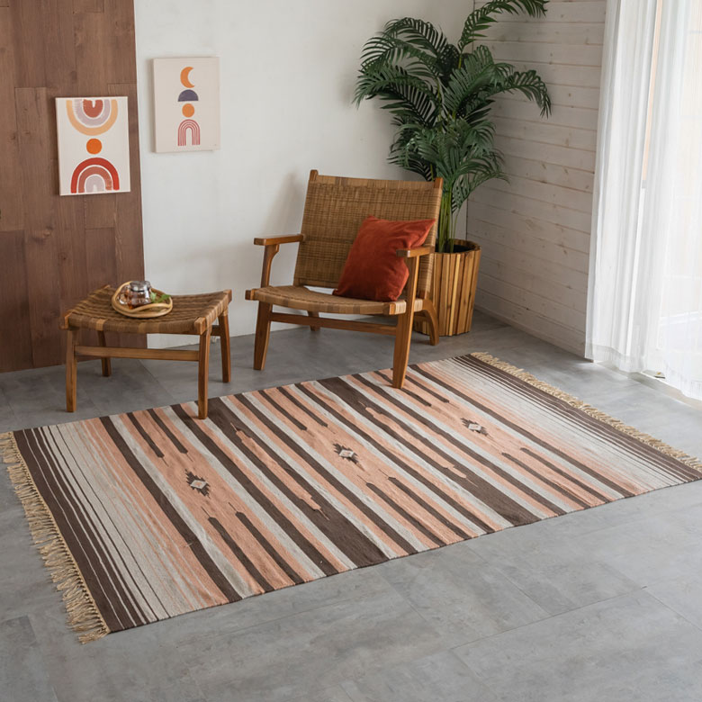 ヴィンテージ風。コットン。キリム柄。