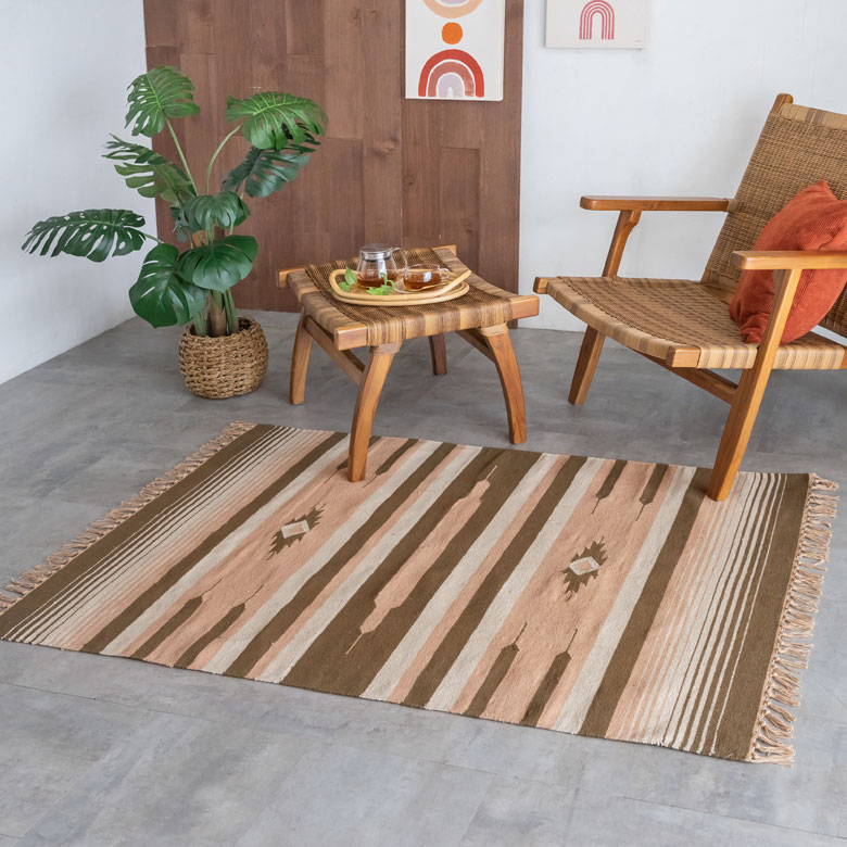 ヴィンテージ風。コットン。キリム柄。