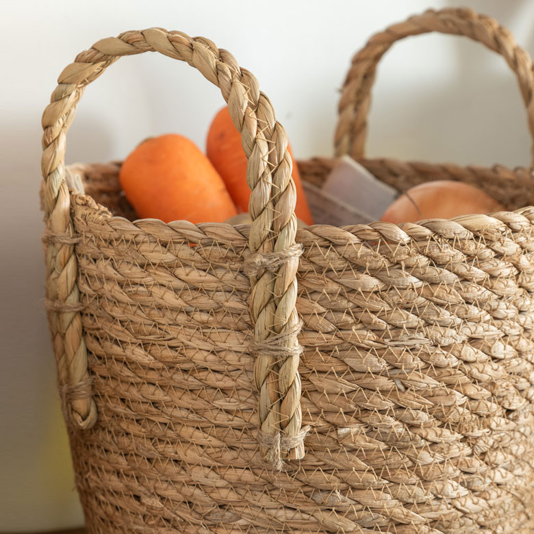 プランターカバー、鉢カバーとして使える収納バスケット。8号サイズに対応のバスケット