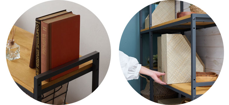 上段を下げて最上部をブックエンドに