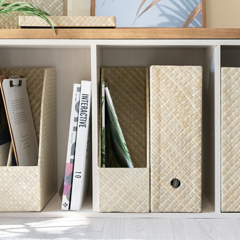 カラーボックス使いや他の天然素材のアイテムとの組み合わせもおすすめ