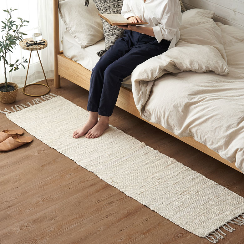 綿100％のカラーラグマット