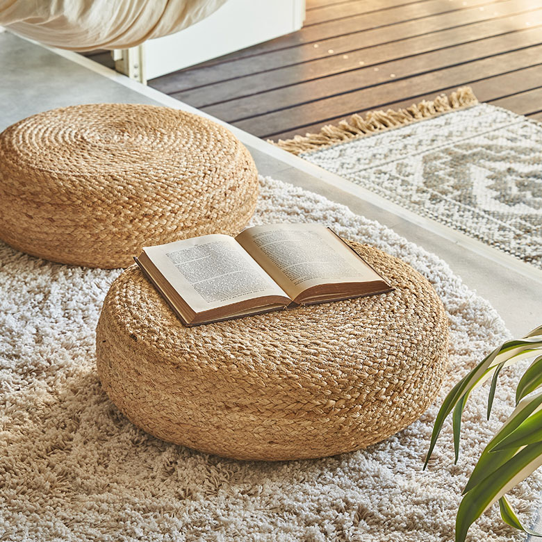 海外リゾートライクなジュートのフロアクッション