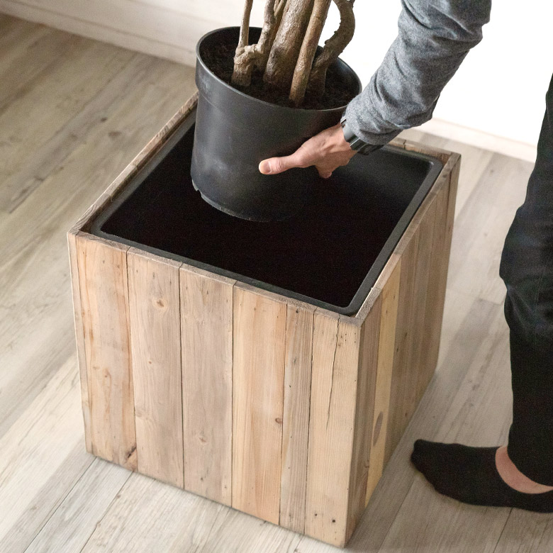 お手持ちの観葉植物を鉢ごと入れるだけ