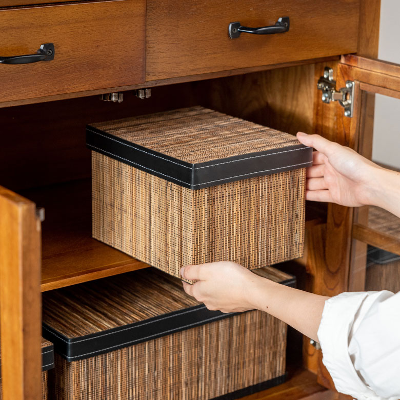 棚やキャビネットの中の収納ボックスにもおすすめ