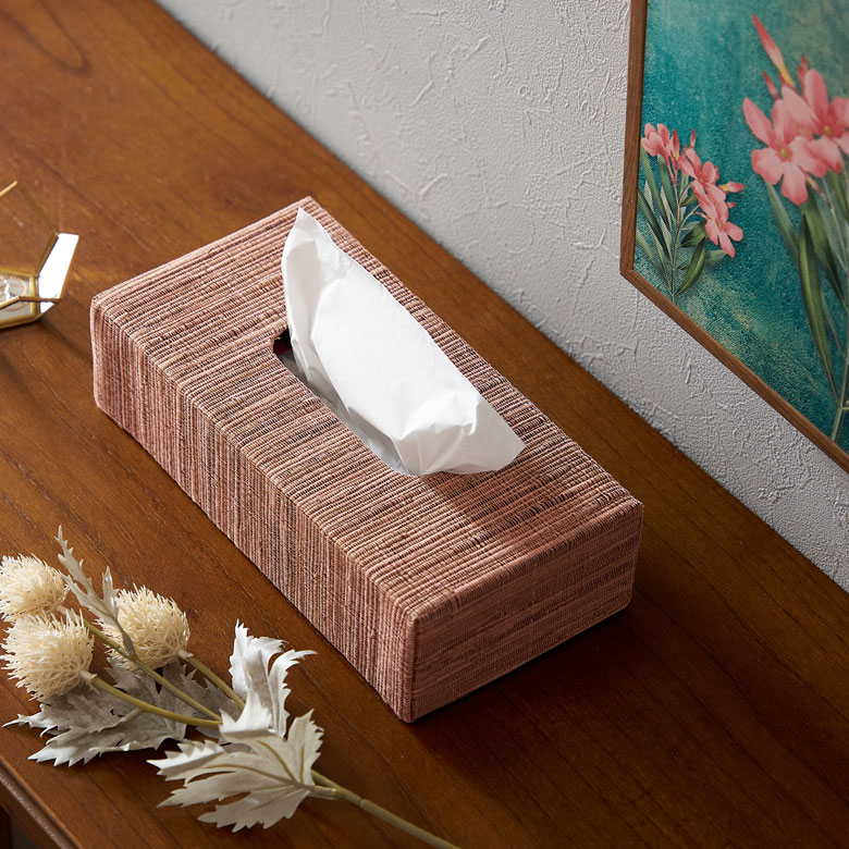 ウォーターヒヤシンスでできたティッシュケースカバー