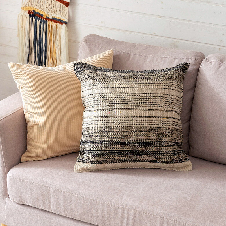 手織り生地の、風合いを味わう コットンクッションカバー