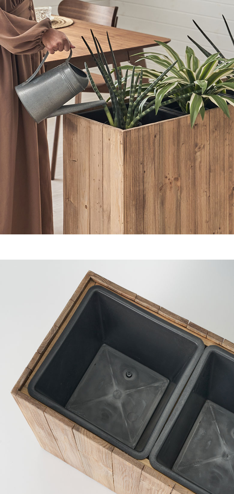 取り出せるインナー付きで、受け皿不要