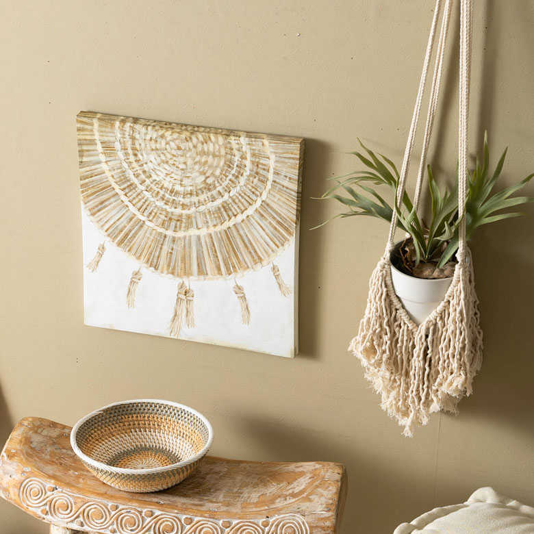 おしゃれなデザインアート。タッセルデザインの絵画調アート。