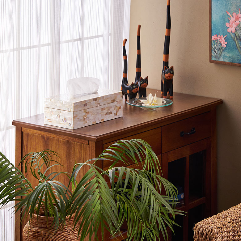 パールシェルのティッシュボックスカバー 貝 シェル素材 ダイニング