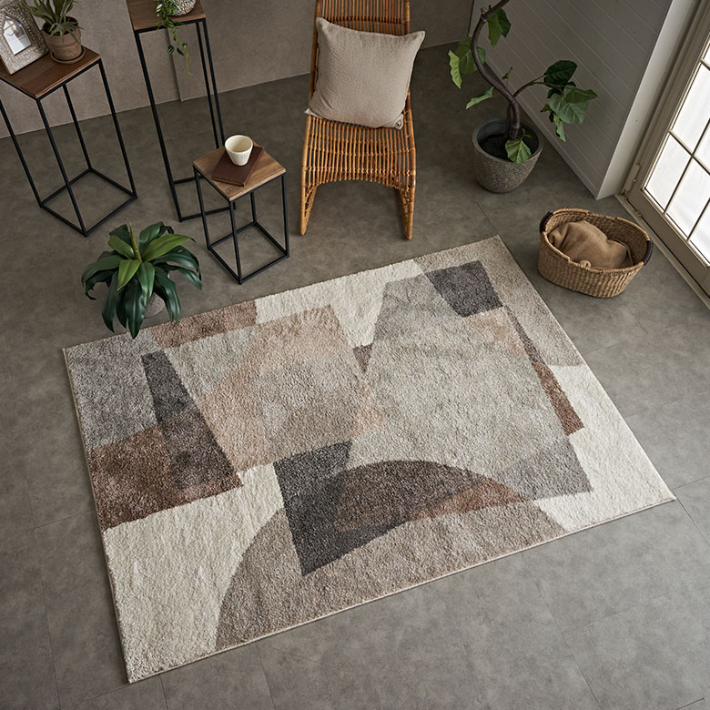 モダンアート柄 デザインラグ