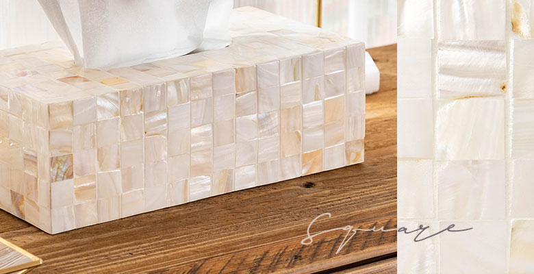 スクエア タイルアートを思わせる、洗練されたデザイン