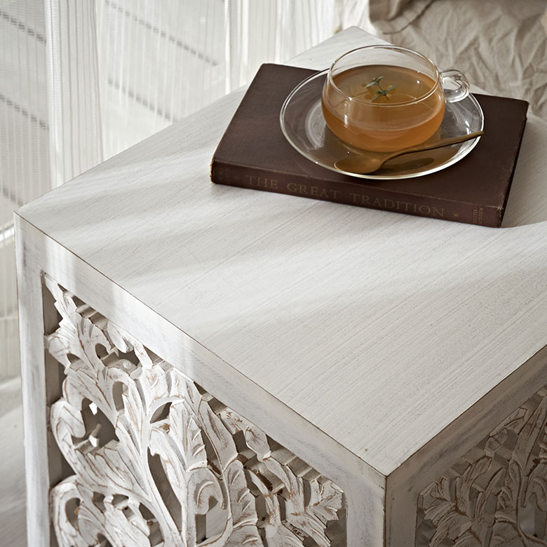 ナチュラルなホワイトウォッシュ加工 アンティーク ハンドメイド