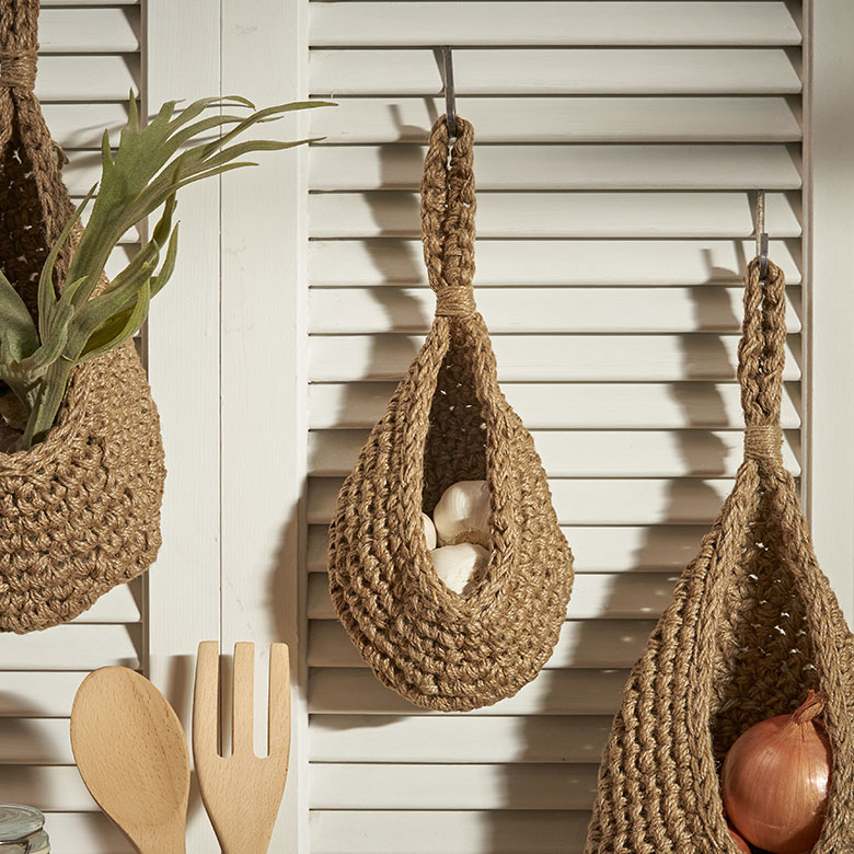 ティアドロップ ジュートバスケット 壁掛け 吊り下げ
