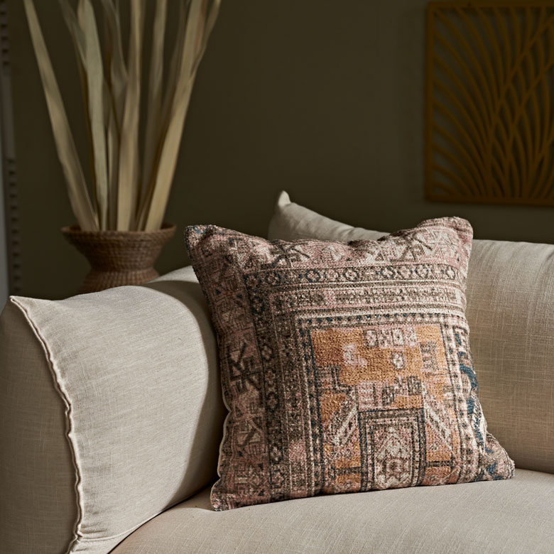 ヴィンテージパッチワークデザイン クッションカバー