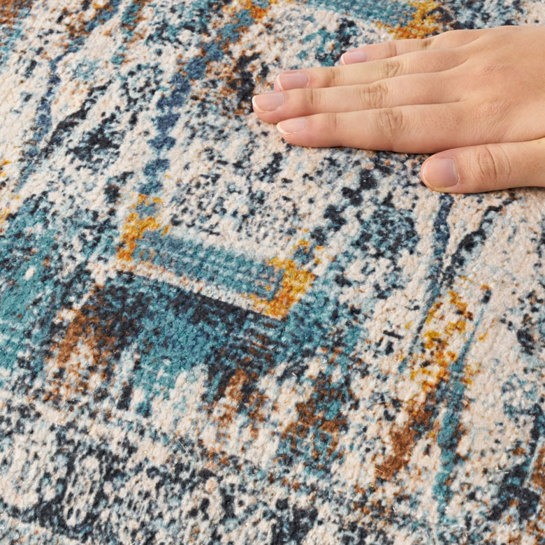 青緑色のペルシャ絨毯風デザイン