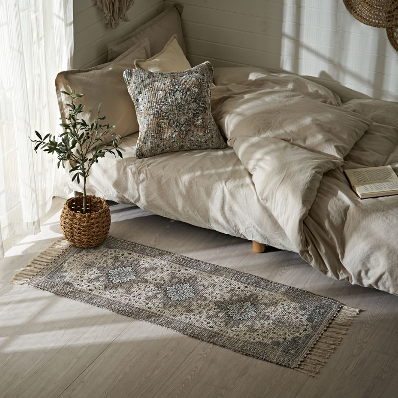 ビンテージ風メダリオン柄ラグマット。ヴィンテージ調。アンティーク調