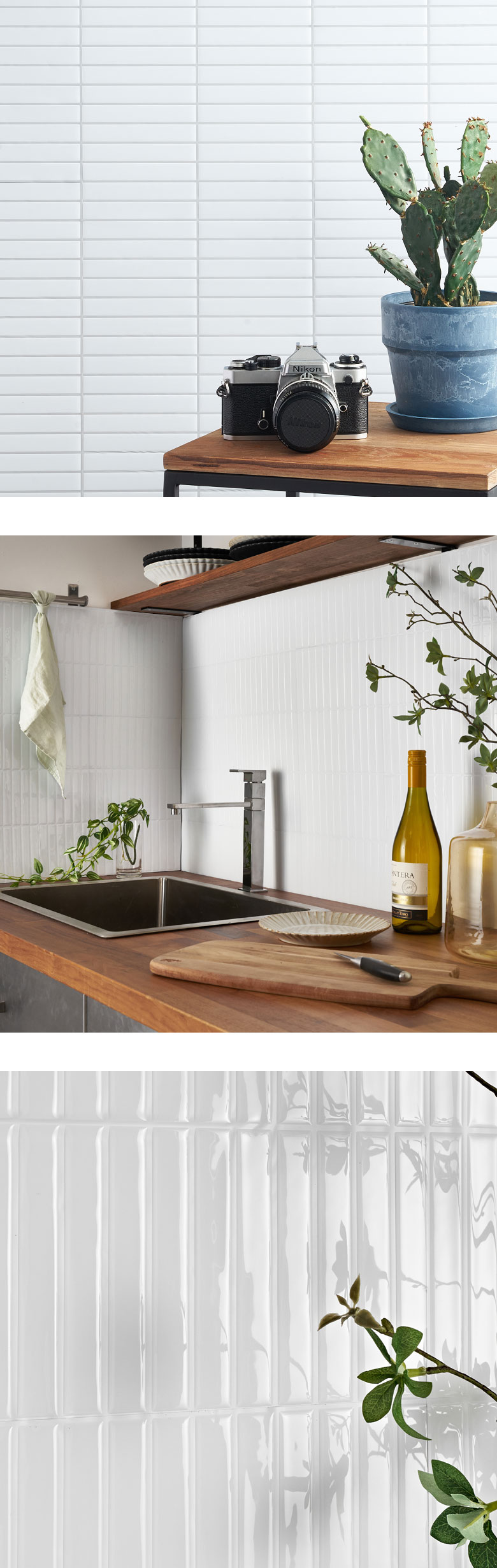 ツルツルとした表面と、立体感のあるデザインが本物のタイルのよう