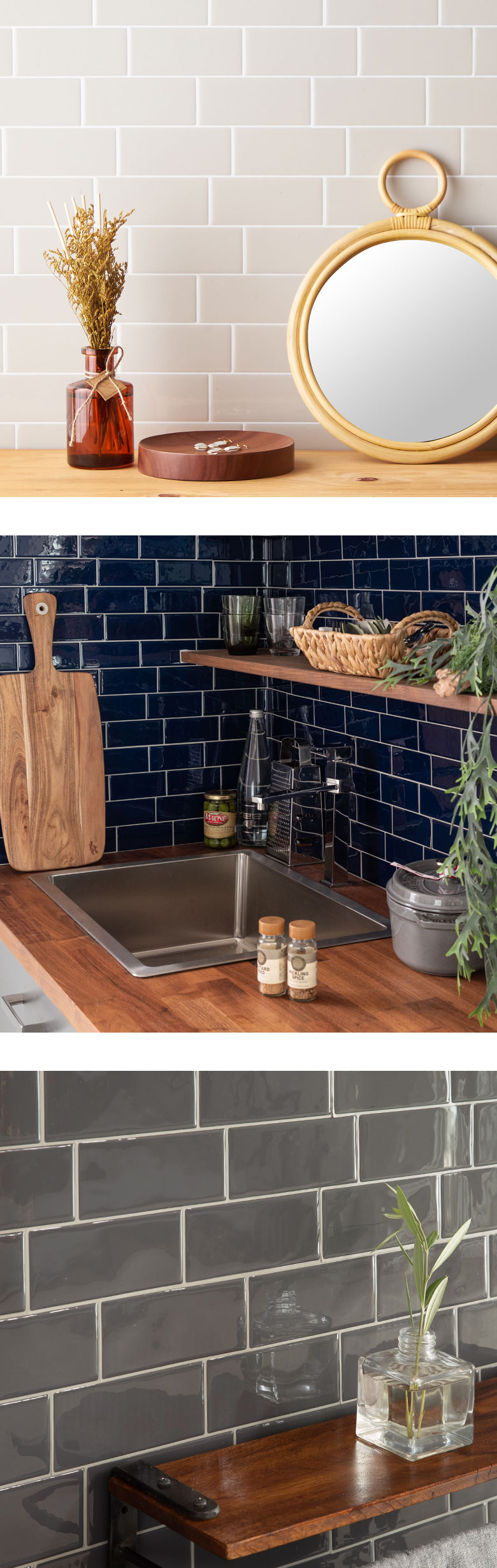 ツルツルとした表面と、立体感のあるデザインが本物のタイルのよう