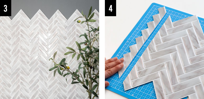 貼る面の端に合わせたい場合は、初めにジョイント部分をカットして下さい