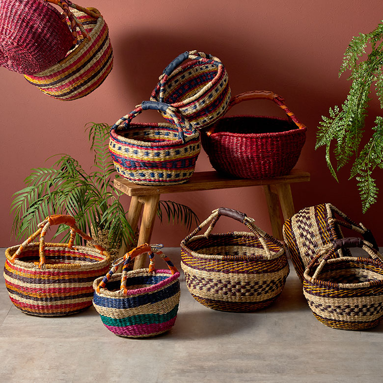 サイズ違い・柄違いで集めて、自分だけのカラフルな収納を作って